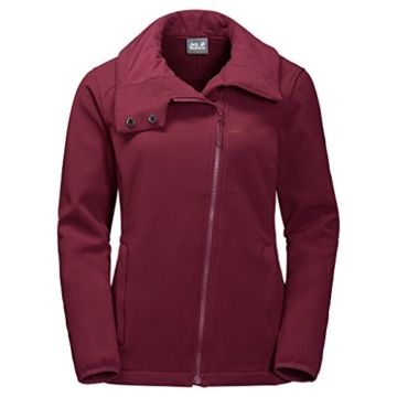 Jack Wolfskin Element Valley 1305181 Damen-Softshelljacke Rot, schräger Reißverschluss - 